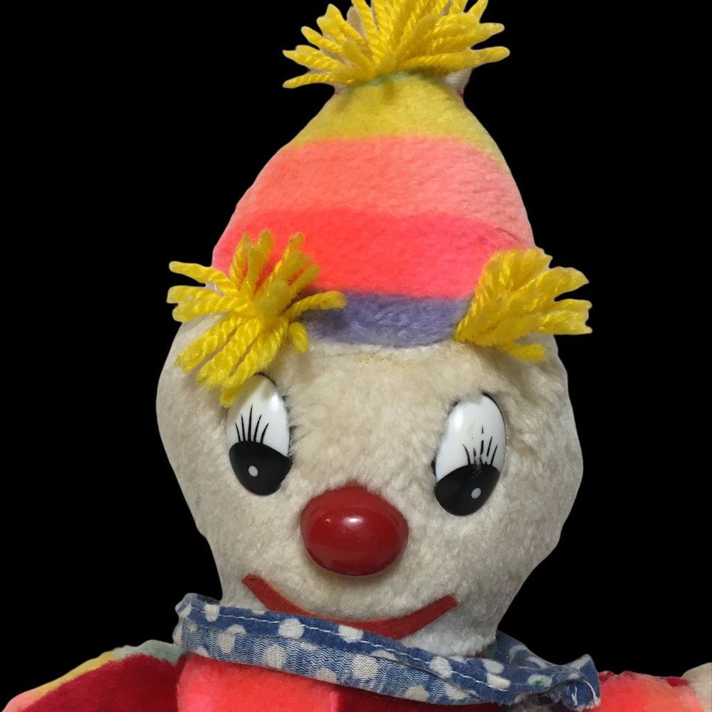 RARE Vintage Shalom Circus Clown Plush Doll 14in. - Picture 3 of 8
